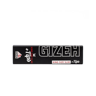 Gizeh King Size Slim + Tips Black Extra Fine, black booklet