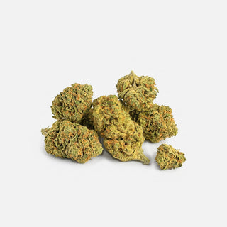 Amnesia CBD flower with 12 % CBD, a pile of buds