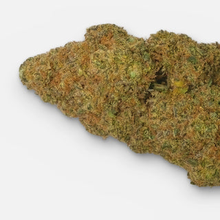 Blueberry Muffin CBD flower with 10 % CBD, a single bud close up