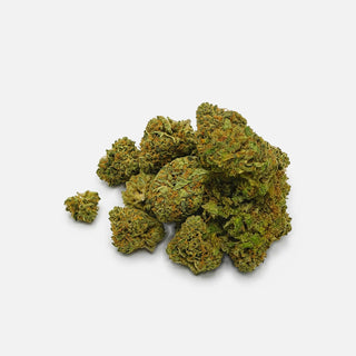 Tangie CBD flower, a pile of buds